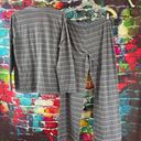 Victoria's Secret  Pajama Set Size Large Top Bottoms Gray Pink Embroidered Logo Photo 6