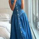 Reformation  Ellison Denim Midi Dress 4 Photo 0