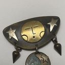 The Moon Signed Far Fetched Mexico - Multi Color Metal And Stars Brooch Pin Photo 1