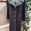 Buttons Vintage Madeline Women's Black Wool Long Sleeve  Front Long Coat XL Photo 0