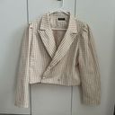 Nasty Gal Gingham puff sleeve cropped blazer Photo 0