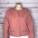 Denim & Co . Size XL Dusty Pink Button Front Cropped Utility Jacket Photo 1