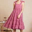 Likely NWOT Sister Jane  Lady Pink Pom Pom Babydoll Tiered Midi Dress XS Barbie Photo 11