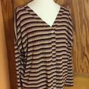 BKE  knit striped button up slouchy top Photo 2