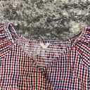 Sim & Sam  Blue, Red, White Plaid Cropped Top Photo 2