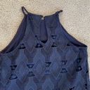 Xhilaration Navy Blue Crochet High Neck Dress Photo 4