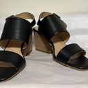 Anthropologie  Silent D leather black heel sandals Photo 2