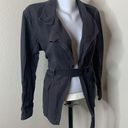 Vince Women’s Belted Notch Collar Utility Jacket In Slate Gray Coat Size Small Photo 0