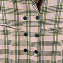 Nasty Gal  Blazer Dress Size 8 Plaid Decisions Menswear Style Pink Yellow Button Photo 8