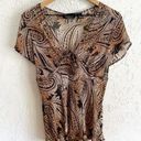 Sheer silk‎ blend tie front bohemian style beaded top size Large Photo 0