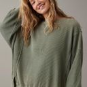 American Eagle Oversized Big Hug Waffle Sweatshirt Photo 0