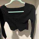 SheIn Medium  Black Prive Solid Square Neck Crop Sweater Photo 0