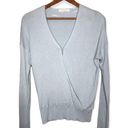 Elodie  Faux Wrap V-neck Ribbed Knit Long Sleeve Sweater Photo 1