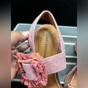 Lucky Brand Yidris Platform Espadrille Heels Sandals Pink Size 9M Straw Buckle Photo 1