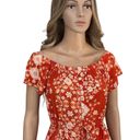 Abel the label  Rustica Floral orange hi-low midi dress Off Shoulder Ruffle Small Photo 8