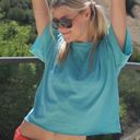 The Comfy  And Ready Crop Tee In Aqua Size Large  Photo 0