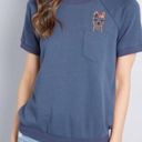 Modcloth  Llama At a Glance Short Sleeve Sweatshirt - Blue - Medium Photo 1