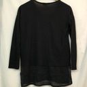 Cloud Chaser  Solid Black Lace Embroidered Long Sleeve Polyester Rayon Blouse XS Photo 4