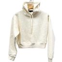 J.Crew  Heritage fleece cropped hoodie in Ivory BW072 size M NWT Photo 2