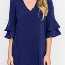 Lush Clothing NWT Lush Navy Woven Dress Ruffle Sleeves Medium Photo 0