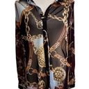 Timing Baroque Chain Print Blouse Size 1X Multicolor NWT Photo 0