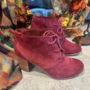 Toms Women's Burgundy Suede Lace Up Wedge Boots #300716 Size 10W Photo 0