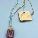 NWT boho festival beaded long necklace Gold Photo 0