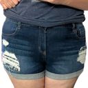 New York & Co. NY&Co Soho SIZE 10 Medium Wash Distressed Rolled Cuff Jean Denim Shorts Photo 9