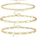 Ankle Bracelets for Women, 14k Gold Plated Waterproof Photo 0