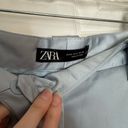 ZARA  satin blue wide leg high rise trousers pants small Photo 2