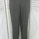 Geoffrey Beene  Windowpane High Waist Cuff Hem Straight Leg Trouser Pants Grey 8 Photo 3