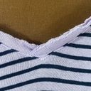 Edge Sundance maritime striped slouchy raw  v-neck tunic length tee lavender XS Photo 7