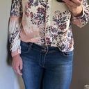 Kaari Blue  Floral Long Sleeve Button Up Womens Top/Shirt/Blouse Size Medium Photo 0