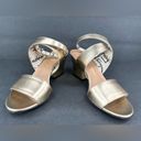 Salvatore Ferragamo  SHEENA METALLIC GOLD LEATHER ANKLE STRAP SANDALS SIZE US 6 Photo 10