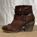 blowfish  Brown Leather Heeled Ankle Boots Women’s Size 6 Photo 0