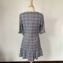 CeCe Plaid V-Neck Half Sleeve Flounce Dress Photo 2