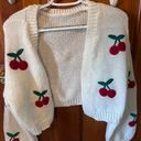 Knitted Cherry Cardigan White Photo 0