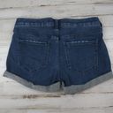 EXPRESS NWOT Shortie cuffed shorts relaxed low rise dark blue denim  Photo 4