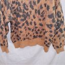 Aerie  Brown Leopard Print Crew Neck Oversized Chunky Knit Sweater size XL Photo 4