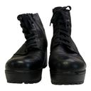 Betabrand Beta Black  Leather Lace Front Side Zip Block Rubber Heel Boots Sz 9.5 (40) Photo 1