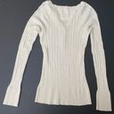 Mossimo Supply Co Mossimo Rib Knit Henley Women’s Top Cream Photo 1