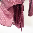 Loft Maroon Polka Dot Wrap Dress Photo 5