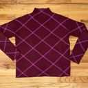 Tahari Mock Turtleneck Plaid Sweater Sz M Photo 2