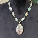 Coldwater Creek Womens Vintage  Abalone & Peridot Beaded Necklace with Lobster Photo 0