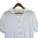 Sim & Sam  Cropped Button Up Blouse Womens XL White Rayon Minimalist Neutral Boho Photo 3