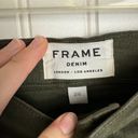 frame denim  Le Mini dark green skirt front slit raw hem size 26 Photo 4