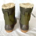 Khombu  Faux Fur Duck Boots Booties Kathleen Waterproof Olive Green Sz 11 New Photo 1