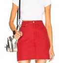 Rag and Bone  Moss Red Denim Mini Skirt Size S Photo 0