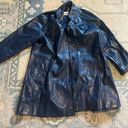 Mantessa Vintage Faux Leather Coat Blue Photo 0