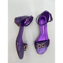 Salvatore Ferragamo  Como Metallic Purple Leather Sandals Photo 3